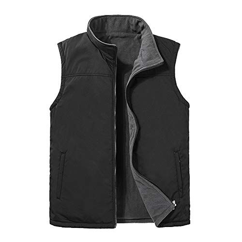 DongBao Ärmellose Jacke mit Stehkragen für Herren Stehkragen Fleece Weste Outwear Wendeweste Freien von DongBao