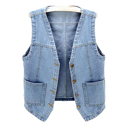 DongBao Ärmellose Jeansjacken für Damen Weste Jeansweste Vintage Cowboy Outwear Gilet Damen von DongBao