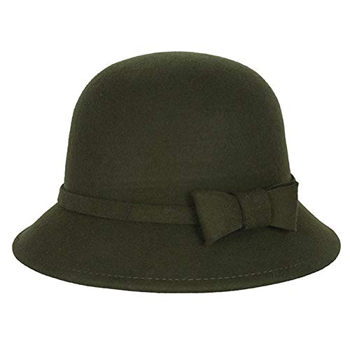 DongBao Damen Wolle Cloche Bowler Hüte für Derby, Kirche, Hochzeit, Teeparty, Filzhut, Herbst- und Frühlingshut von DongBao