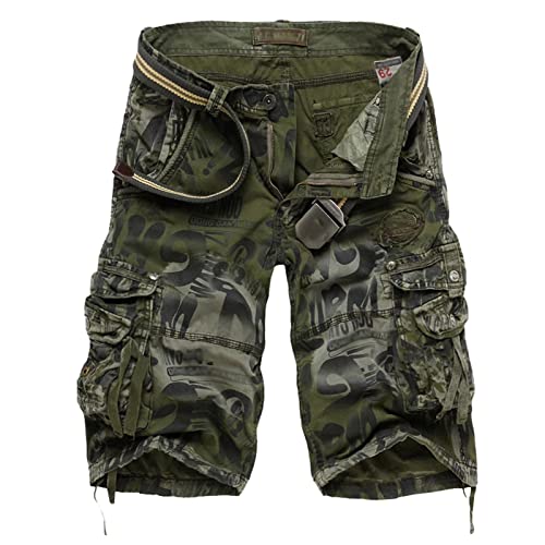 DongBao Herren Cargo Shorts Kurze Hose Baumwolle Outdoor Sommer Freizeit Cargohose mit Multi Taschen von DongBao