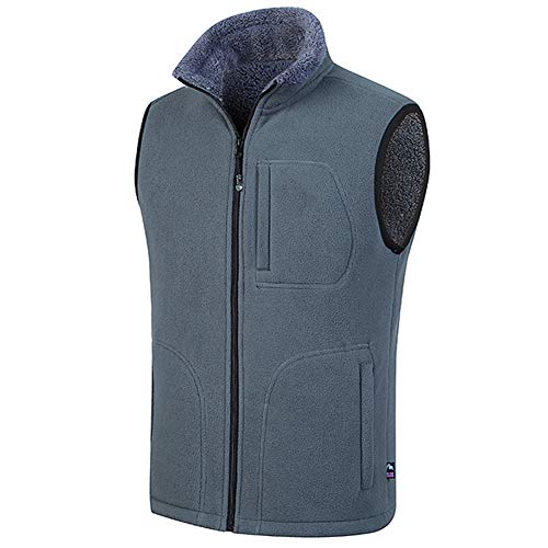 DongBao Herren Fleece Weste Outdoor Ärmellos Jacke Sport Bodywarmer Gilet Herbst Winter Vest mit Stehkragen Tasche von DongBao