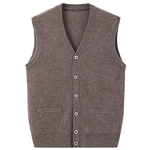 DongBao Herren Strickweste Strickjacke ohne Ärmel V-Ausschnitt aus Kaschmir Gestrickte Pullover von DongBao