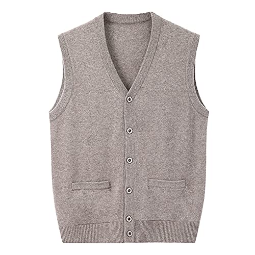 DongBao Herren Strickweste Strickjacke ohne Ärmel V-Ausschnitt aus Kaschmir Gestrickte Pullover von DongBao