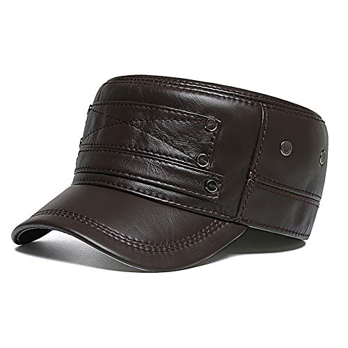 DongBao Hüte & Mützen Verstellbare Winter Leder Cap Winter Herren Leder Hut Herren warme Baseball Cap Gentleman Hat,mit Ohrenklappen von DongBao