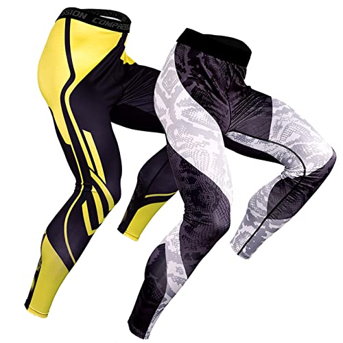 DongBao Kompressionshose für Herren,2er-Pack,Lange Workout Tights, Schnell Trocknende Sport-Leggings,Sporthose für Running & Training von DongBao