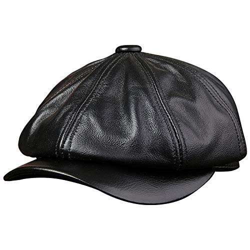 DongBao Schirmmütze Newsboy Flat Cap Barett Cap Herren Schiebermütze Baskenmütze Herren Gatsby Kostüm Accessoires, Leder von DongBao