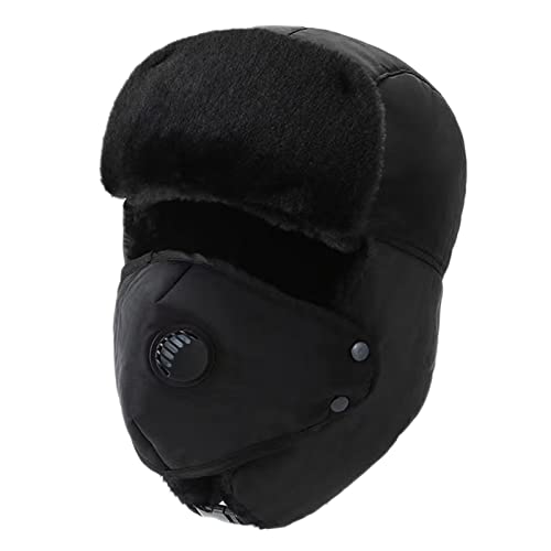 DongBao Unisex Warme Fliegermütze Winter Trappermütze mit Kunstfell Winddicht Skimütze Bomber Hut Uschanka Russenmütze für Herren Damen von DongBao