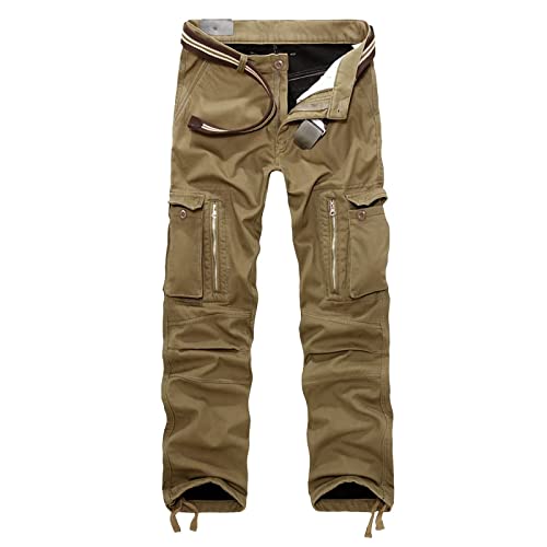 DongBao Winterhose mit Fleece Futter für Herren, warme Outdoor-Arbeitshose, Wander- und Skihose mit Mulit-Taschen, Taktische Cargohose von DongBao