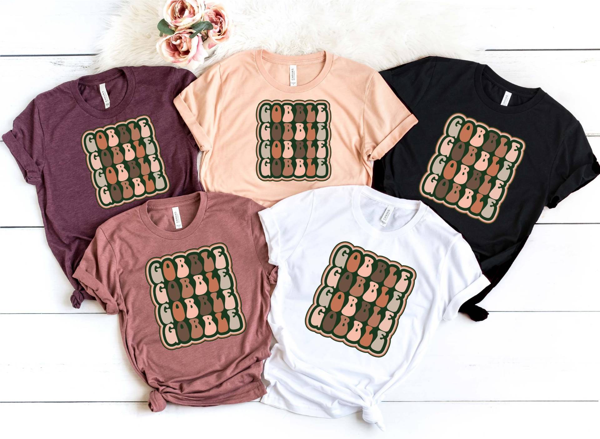 Gobble Shirt, Thanksgiving Dinner Family Turkey Herbst von DonkeyMonkeyDesign