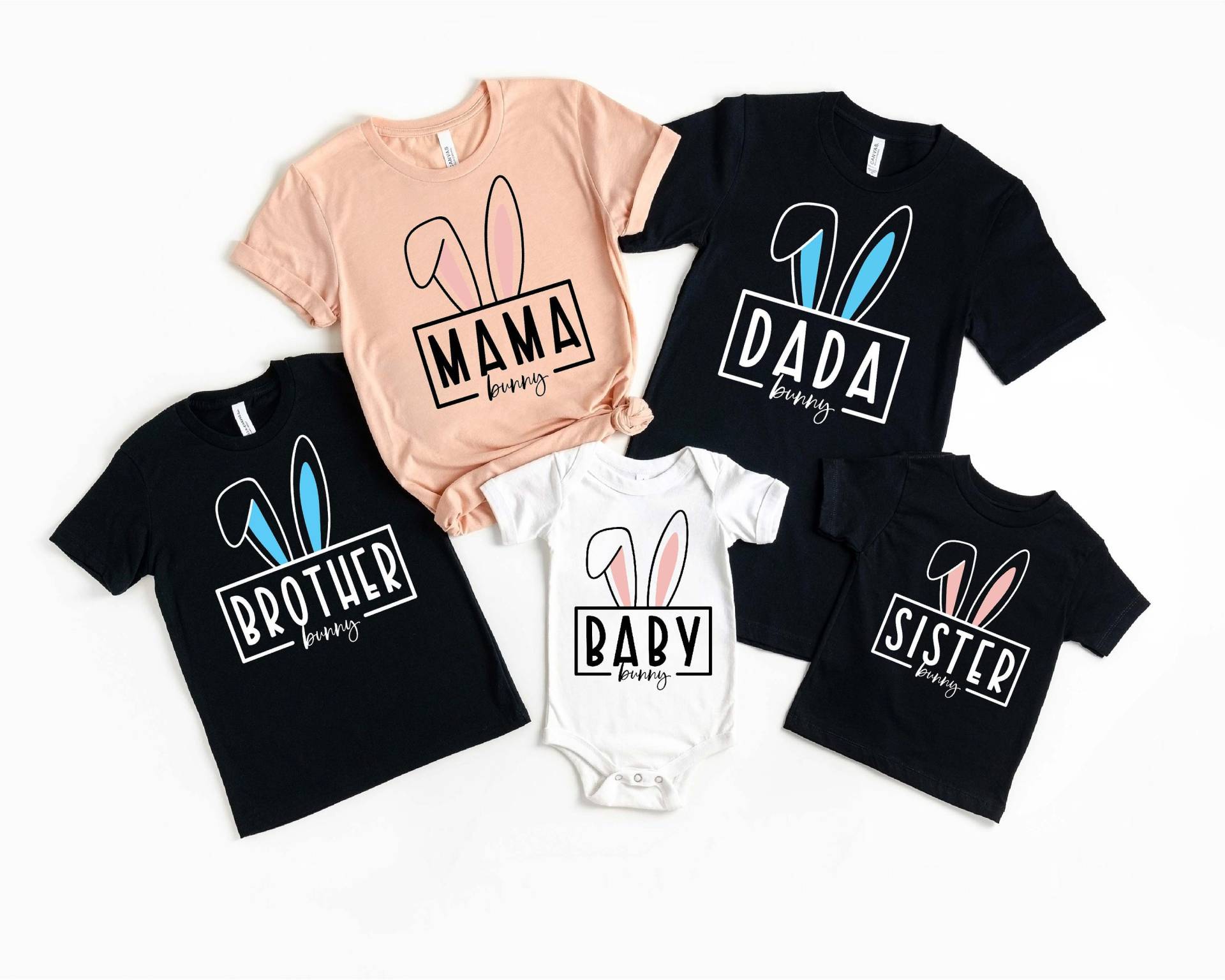 Häschen-Familien-Hemden, Passende Familien-T-Shirts, Passendes Oster-Familien-Hemd, Familien-Häschen-Hemd, Familien-Oster-Outfits, Oster-Pyjamas von DonkeyMonkeyDesign