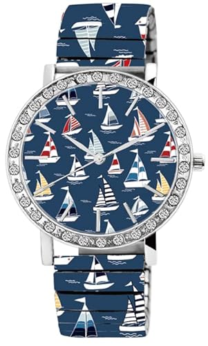 Donny Kelly Damen-Uhr Zugarmband Edelstahl Analog Quarz 1700071 (blau Mehrfarbig) von Donna Kelly