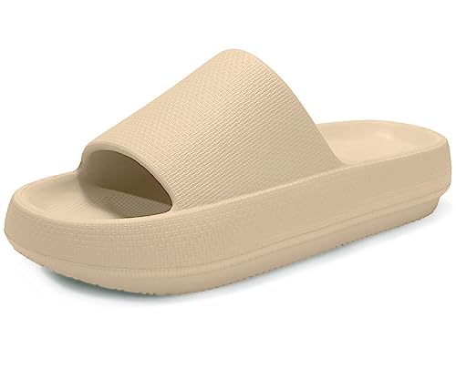 Donpapa Badeschuhe Damen Original Badeschlappen Rutschfest Hausschuhe Badelatschen Pantoletten Herren Sommer Cozy Cloud Slides Schlappen YZ Khaki 42-43 von Donpapa