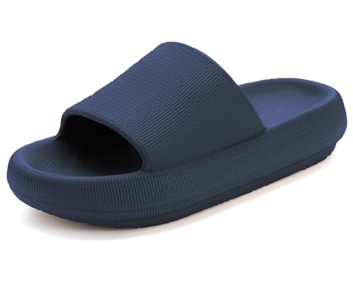 Donpapa Badeschuhe Damen Original Badeschlappen Rutschfest Hausschuhe Badelatschen Pantoletten Herren Sommer Cozy Cloud Slides Schlappen YZ Blu 44-45 von Donpapa