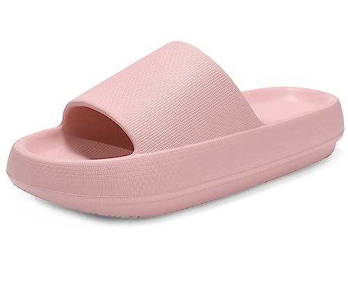 Donpapa Badeschuhe Damen Original Badeschlappen Rutschfest Hausschuhe Badelatschen Pantoletten Herren Sommer Cozy Cloud Slides Schlappen YZ Rosa 39-40 von Donpapa