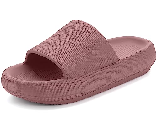 Donpapa Badeschuhe Damen Original Badeschlappen Rutschfest Hausschuhe Badelatschen Pantoletten Herren Sommer Cozy Cloud Slides Schlappen YZ Rotbraun 37-38 von Donpapa