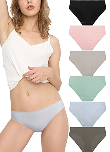 Donpapa Damen Slip Unsichtbar Unterwäsche Seamless Unterhose Nahtlos Panties Microfaser Hipster Brazilian 6 Pack Morandi M von Donpapa