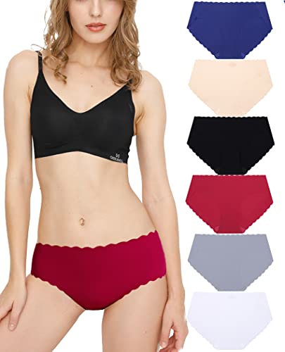 Donpapa Damen Unterwäsche Nahtlos Slips Seamless Unterhosen Ohne Naht Panties Hipster Mikrofaser Bequeme Bikinis Breif 3/6 Pack Mehrfarbig9 L-NN von Donpapa