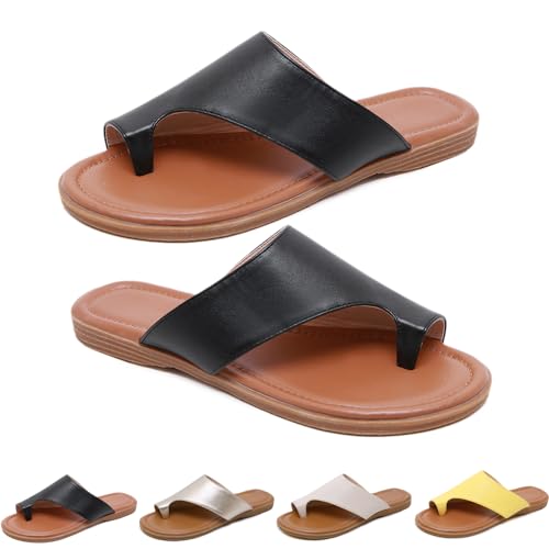 Donubiiu Orthofit - Ergonomische Schmerzlindernde Sandalen von BergXperten – Weiche, Modische Hausschuhe für Damen (Schwarz,36 EU) von Donubiiu