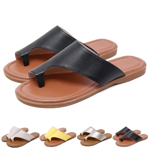 Donubiiu Orthofit - ergonomische schmerzlindernde Sandalen – BergXperten, Orthofit Sandalen, Modische Hausschuhe Damen (Schwarz,36 EU) von Donubiiu