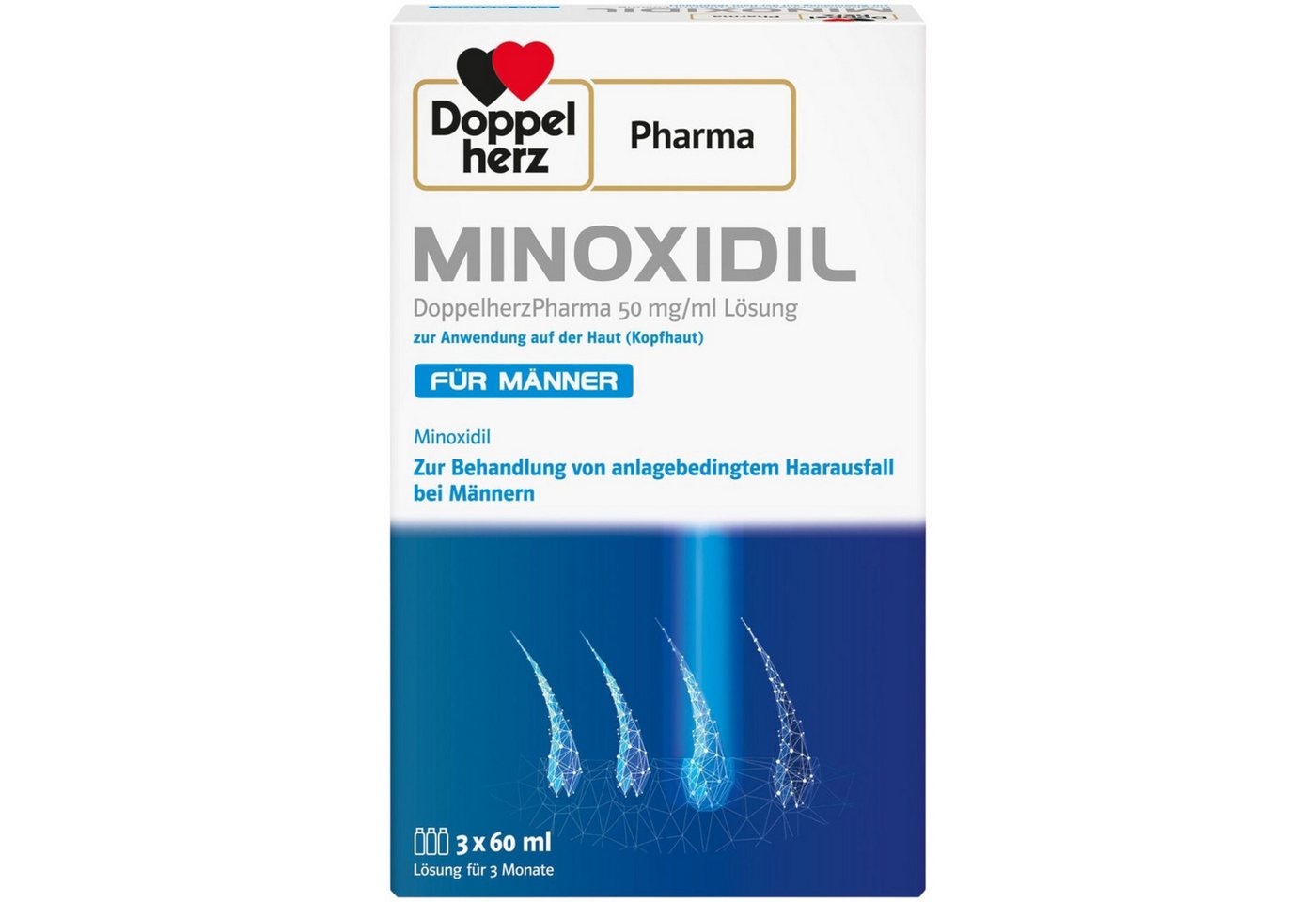 Doppelherz Körperpflegemittel DoppelherzPharma Minoxidil 50mg/ml Lsg. für Männer 3x60ml Doppelherz Körperpflegemittel DoppelherzPharma Minoxidil 50mg/ml Lsg. für Männer 3x60ml von Doppelherz