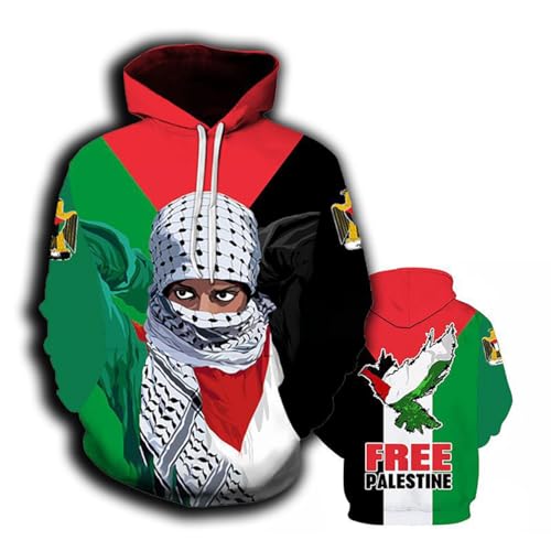 DouxiE Befreie Palästina, rette Gaza auf Arabisch, Friedenstaube, palästinensische Flagge, Widerstand gegen Männer, Frauen, Kinder, Pullover-Hoodie,3XL,#1 von DouxiE