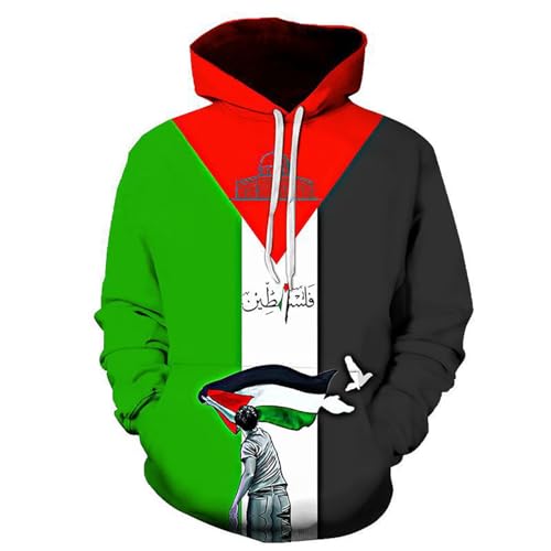 DouxiE Befreie Palästina, rette Gaza auf Arabisch, Friedenstaube, palästinensische Flagge, Widerstand gegen Männer, Frauen, Kinder, Pullover-Hoodie,L,#5 von DouxiE