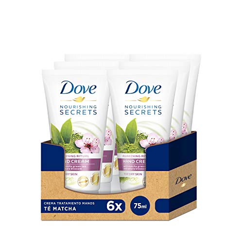Dove Feuchtigkeitsspendende Handcreme mit Matcha-Grüntee und Sakura-Blüten für normale bis trockene Haut, 6 x 75 ml Dove Feuchtigkeitsspendende Handcreme mit Matcha-Grüntee und Sakura-Blüten für normale bis trockene Haut, 6 x 75 ml von Dove