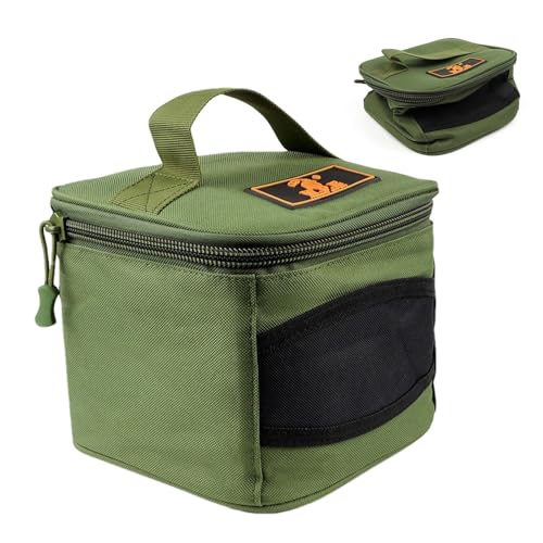 Dovxk Spinnrollentasche, Angelrollen-Ausrüstungstasche - Spinnrollen-Organizer, quadratisches Fischrollen-Etui,Reißfeste Tasche für Angelzubehör für Köder, Spinnrollen, Zangen, Fliegenrollen von Dovxk