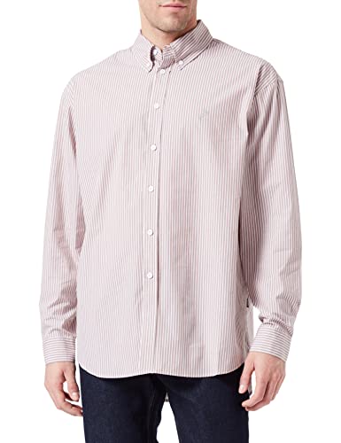 Dr. Denim Herren State Popeline Hemd, Nougat Stripe Bloom, XS von Dr. Denim