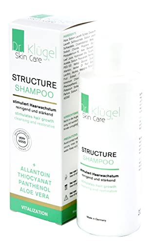 Dr. Klügel Struktur-Shampoo gegen Haarausfall, enthält Thiocyanat, stimuliert das Haarwachstum, verbessert geschädigtes Haar, parabenfreies, silikonfreies Shampoo für Frauen und Männer – 200 ml von Dr. Klügel Skin Care