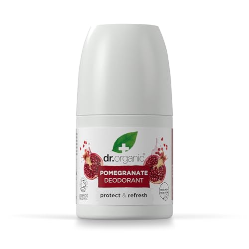 Dr Organic Granatapfel Deodorant, Aluminiumfrei, Für Männer und Frauen, Natürlich, Vegan, Tierversuchsfrei, Paraben- & SLS-frei, Recycelt & Recyclebar, Zertifiziert Bio, 50ml von Dr.Organic