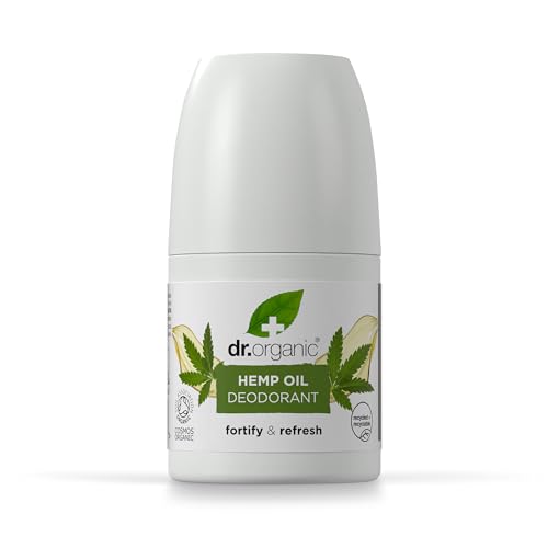 Dr Organic Hanföl-Deodorant, Aluminiumfrei, Für Männer und Frauen, Natürlich, Vegan, Tierversuchsfrei, Paraben- & SLS-frei, Recycelt & Recyclebar, Zertifiziert Bio, 50ml von Dr.Organic