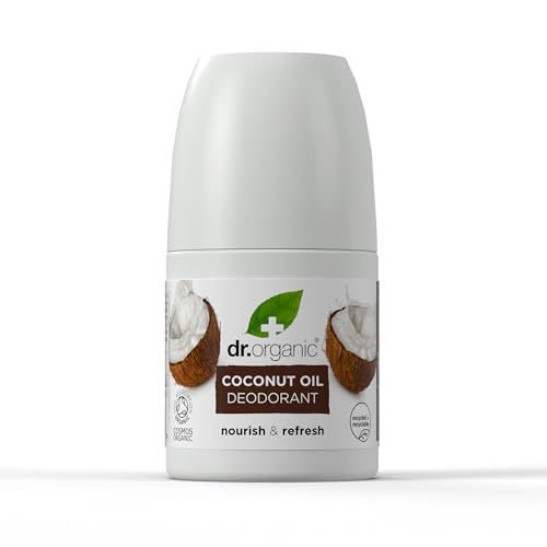 Dr Organic Kokosöl Deodorant, Aluminiumfrei, Für Männer und Frauen, Natürlich, Vegan, Tierversuchsfrei, Paraben- & SLS-frei, Zertifiziert Bio, 50ml von Dr.Organic