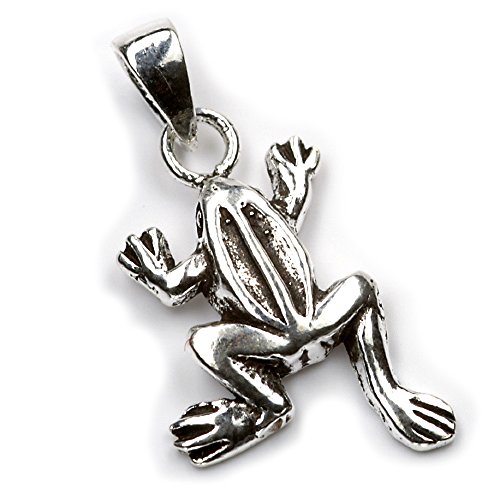 Drachensilber Frosch Silber Schmuck 925 Silber Kröten Anhänger zierlich Frauen Damen Kinder Kettenanhänger von Drachensilber