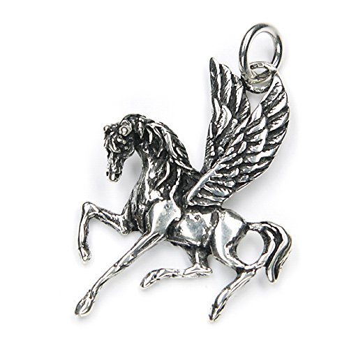 Drachensilber Pegasus Anhänger Silber mystischer Kettenanhänger geflügeltes Pferd Schmuckanhänger Frauen Larp Fantasy Drachensilber Pegasus Anhänger Silber mystischer Kettenanhänger geflügeltes Pferd Schmuckanhänger Frauen Larp Fantasy von Drachensilber
