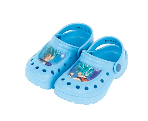 Dragon Ball Z Clogs für Jungen, Sandalen Goku und Super Saiyan, Sommersandalen, Größe EU 26/27 | Blau von Dragon Ball Z