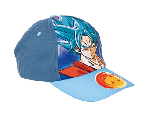 Dragon Ball Z Hut für Jungen, Baseball Kappe, Super Saiyan Design, Sommermütze, Geschenk für Jungen, Verstellbare Hut | Dunkelblau von Dragon Ball Z