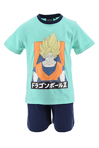 Dragon Ball Z Schlafanzug, T-Shirt und Shorts für Jungen, 2-Teiliges Set für Jungen, Saiyan Schlafanzug für Jungen und Teenager, Größe 8 Jahre | Blau von Dragon Ball Z