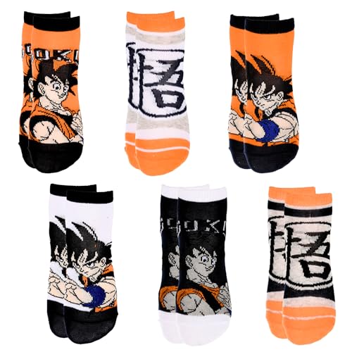 Dragon Ball Z Socken für Jungen, Goku Design Set mit 6 Kurzen Socken, Größe EU 27/30 von Dragon Ball Z