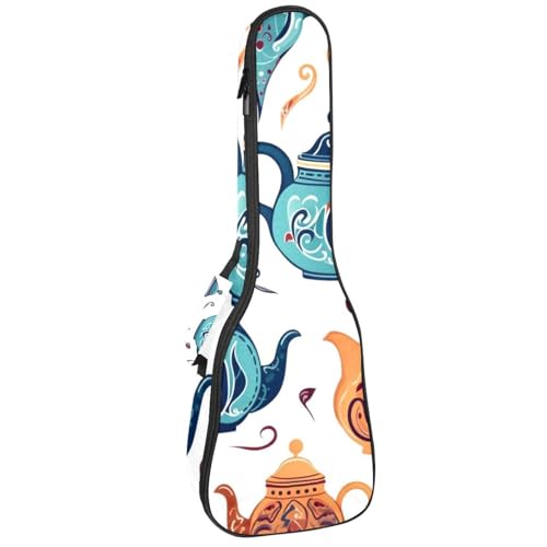 DragonBtu Wasserdichte Ukulelentasche aus Oxford-Stoff, arabische Cartoon-Teekanne, 66 x 23 x 8 cm, ultimativer Schutz und Tragbarkeit, mehrfarbig 9, 25.9x9x3.1in/66x23x8cm von DragonBtu