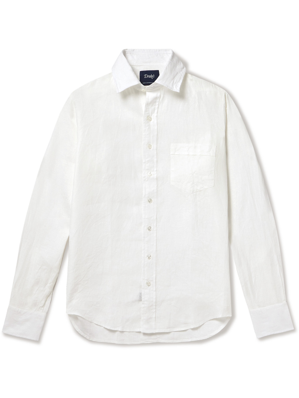 Drake's - Linen Shirt - Men - White - S von Drake's