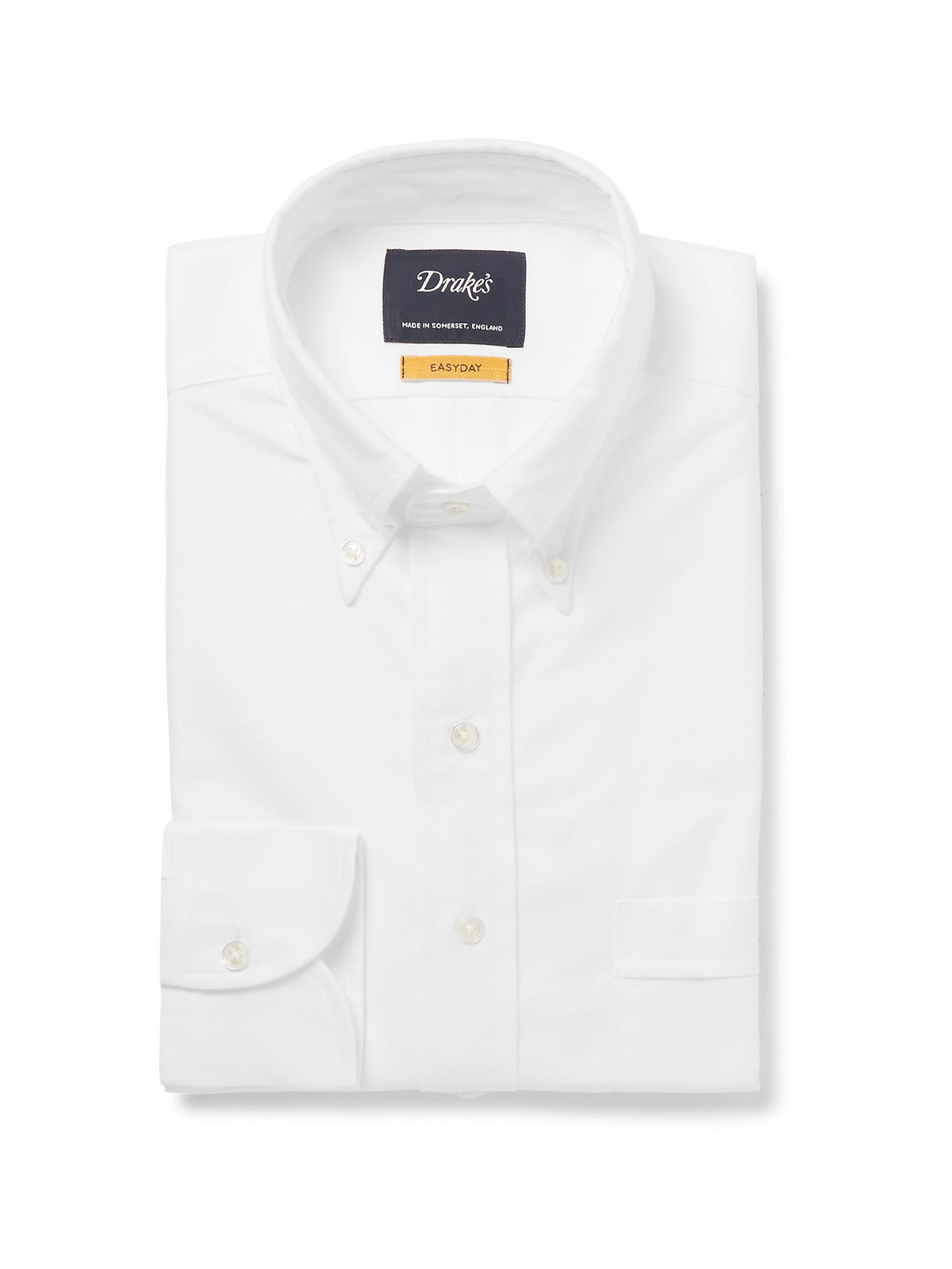 Drake's - White Button-Down Collar Cotton Oxford Shirt - Men - White - UK/US 15 von Drake's