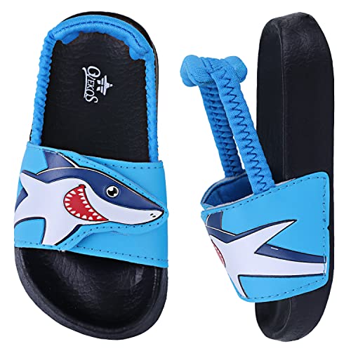 Dream QuanZhou Badelatschen Kinder Jungen Badeschlappen Sommer Hausschuh Rutschfest und Leicht Strand Slippers Karikatur Dusch Badeschuhe Weiche Flache Strand Sandalen 21 Blau von Dream QuanZhou