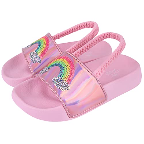 Badelatschen Kinder Mädchen Badeschlappen Sommer Hausschuh rutschfest und Leicht Strand Slippers Karikatur Dusch Badeschuhe Weiche Flache Strand Sandalen 22 Rosa von Dream QuanZhou