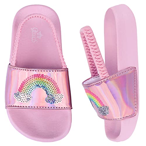 Badelatschen Kinder Mädchen Badeschlappen Sommer Hausschuh rutschfest und Leicht Strand Slippers Karikatur Dusch Badeschuhe Weiche Flache Strand Sandalen 23 Rosa von Dream QuanZhou