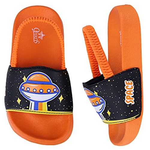 Dream QuanZhou Badelatschen Kinder Jungen Badeschlappen Sommer Hausschuh Rutschfest und Leicht Strand Slippers Karikatur Dusch Badeschuhe Weiche Flache Strand Sandalen 23 Orange von Dream QuanZhou