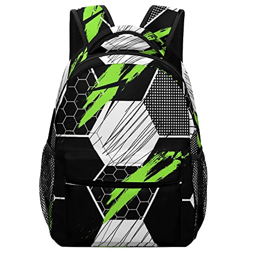 DreamBay Rucksack Schwarz Grün Fußball Schultasche Rucksack Reise Umhängetasche für Jungen Mädchen Kind Damen Herren, Farbe: 420, One size von DreamBay