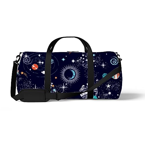 Sport Duffel Bag Gym Tote Sterne Konstellation Planeten Mond Sonne Galaxy Universum Wochenende Tote Fitness Duffel Sling Schultertasche Rucksack Reisetasche, Color656, medium size, Reisetasche von DreamBay