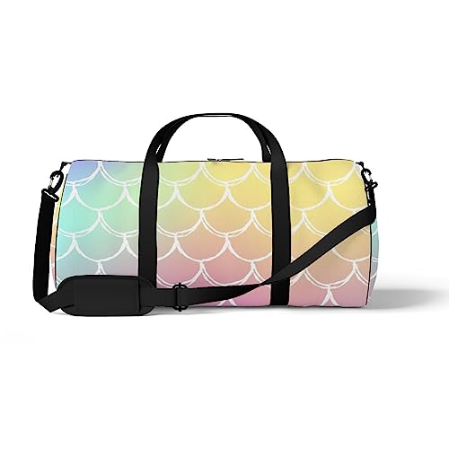 Sporttasche, Sporttasche, Fitnessstudio, Ozean, Meerjungfrau, Textur, bunt, Schultertasche, Rucksack, Wochenendtasche, Fitness, Reisetasche, Color618, medium size, Reisetasche von DreamBay