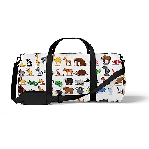 Sporttasche, Sporttasche, Tragetasche, niedlich, für Kinder, Tiere, Weltkarte, Schultertasche, Rucksack, Wochenendtasche, Fitness-Reisetasche, Color804, medium size, Reisetasche von DreamBay